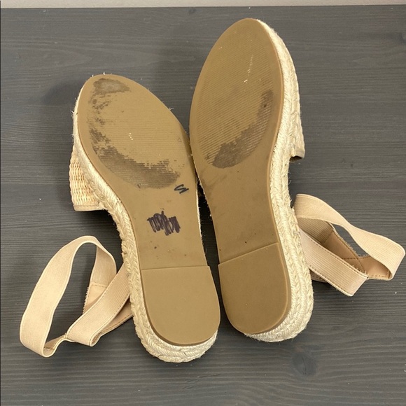 STEVE MADDEN Merlene Ankle Strap Slip On Espadrille In Natural Raffia Size 9 - Picture 10 of 12